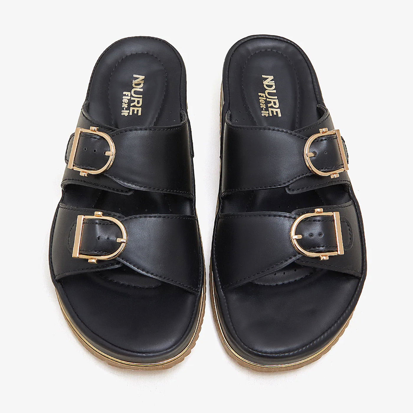 womens black slide sandals