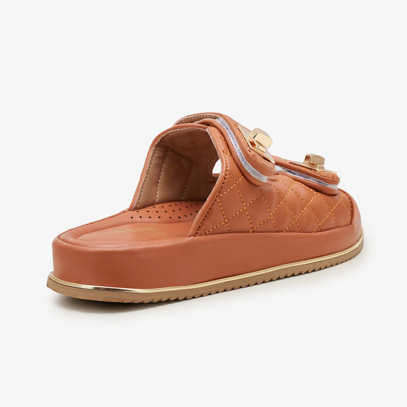 women's brown slides
